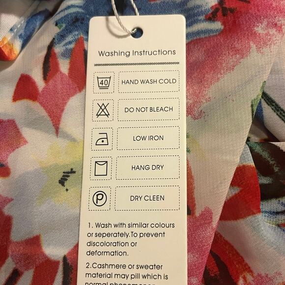 Haoduoyi Maxi Dress Wrap Top Long Sleeves Chiffon Floral Multi Women’s Size XL - Picture 9 of 11